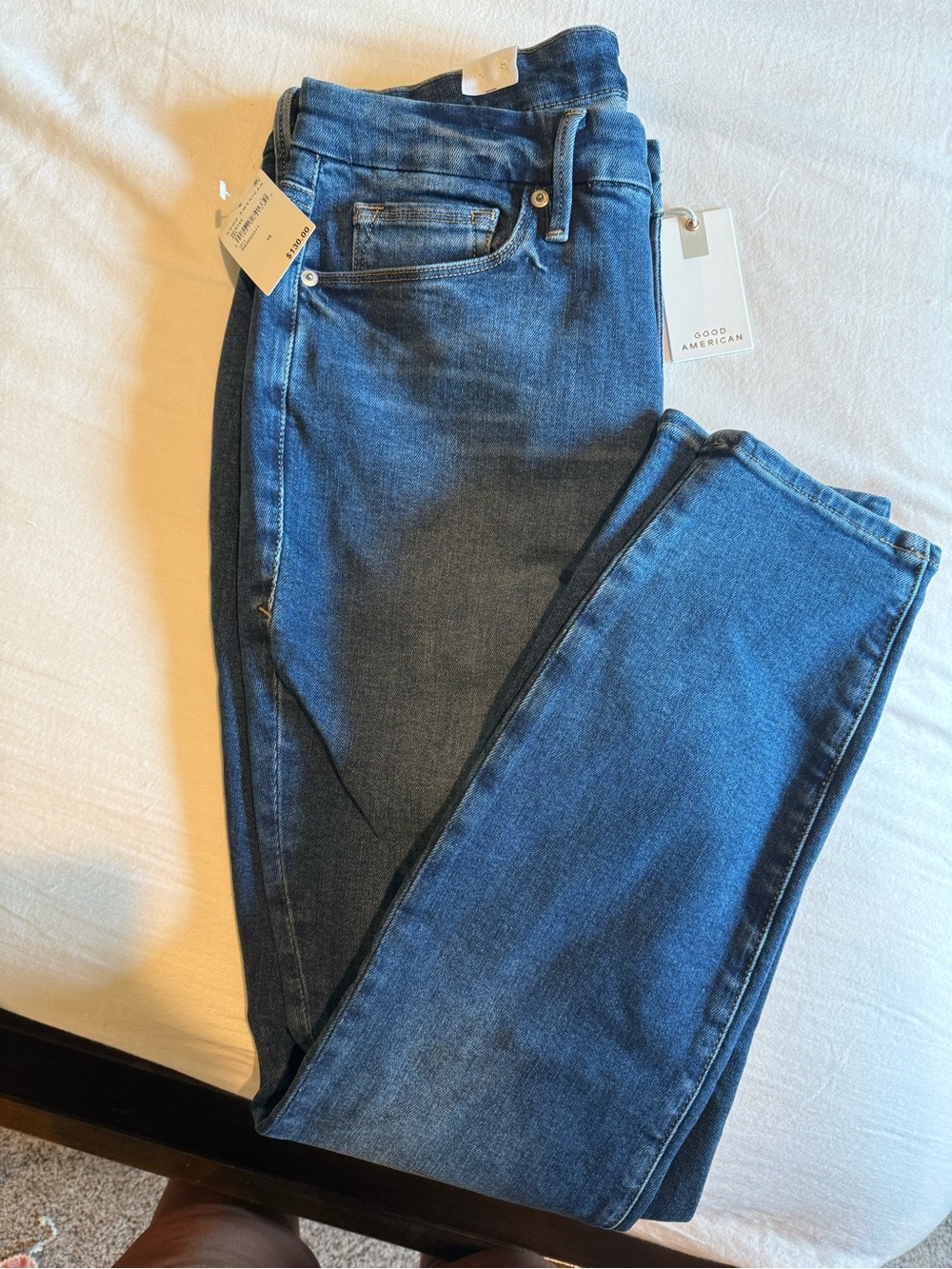 Good American Dark Blue High-Rise Skinny Jeans size 15